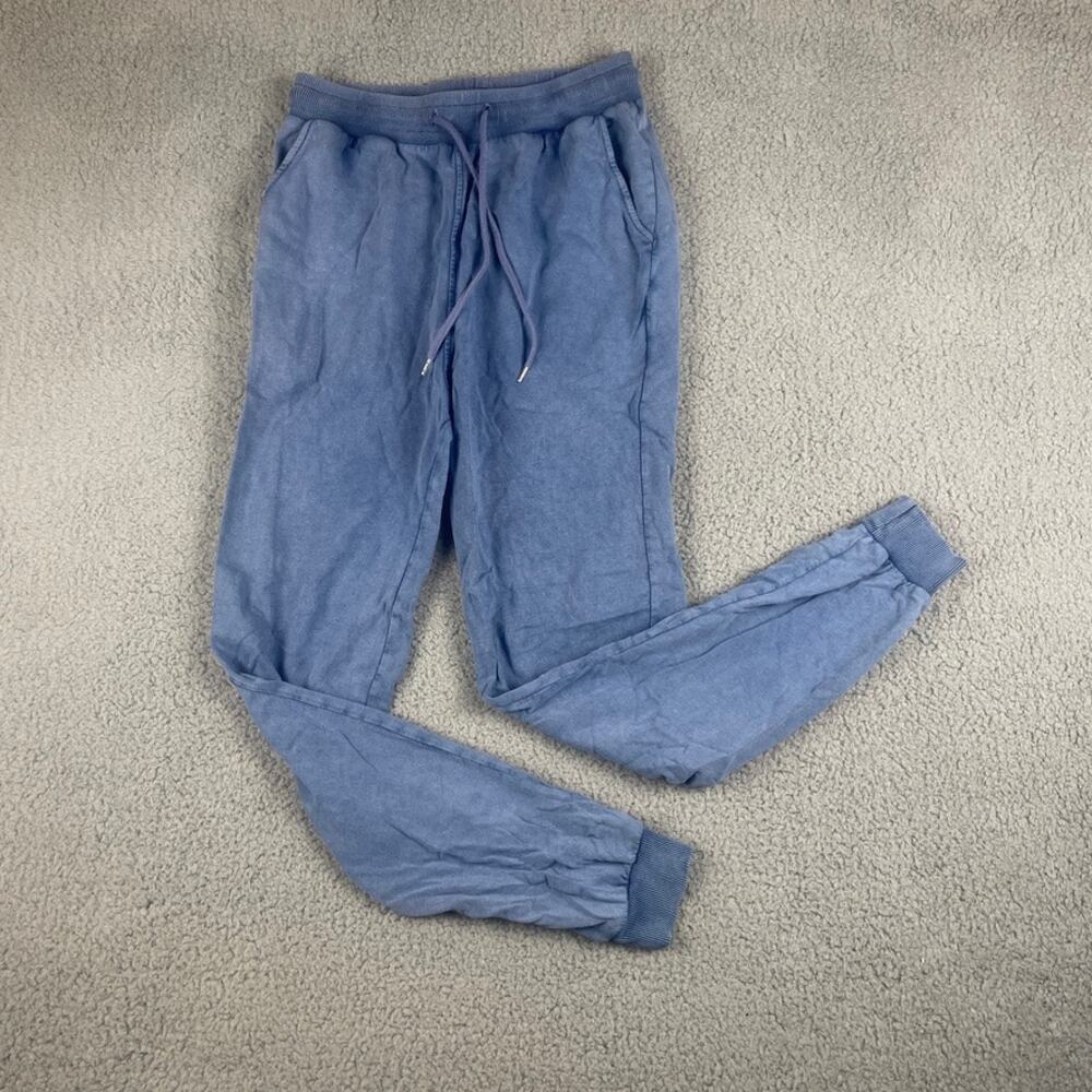 ASOS Women's Sz 4 Blue 100% Cotton Tapered Ankle Drawstring Sweatpants
